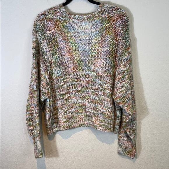 Free People Highland V Neck Sweater Ivory Combo - Picture 12 of 12